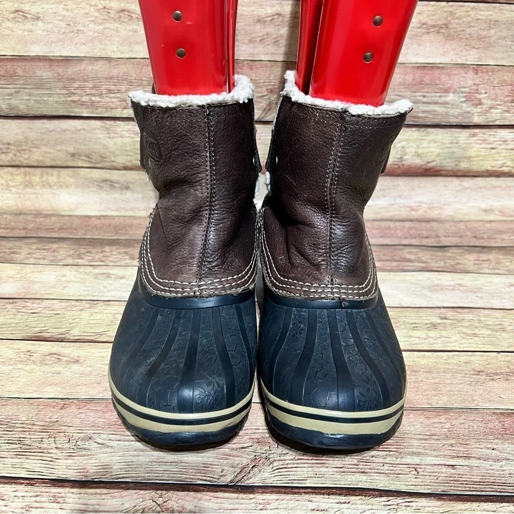 Sorel Brown Leather Fancy Li Shearling Ankle